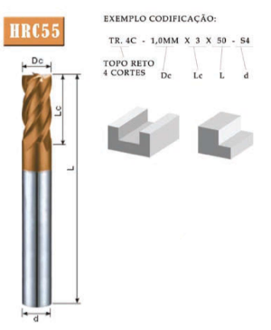 Topo Reto 4 Cortes HRC 55